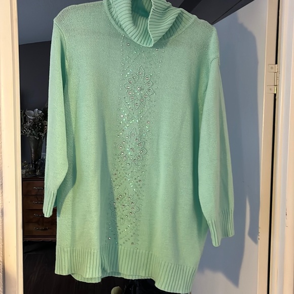 Sedona Turtleneck Pullover Sweater in Seafoam